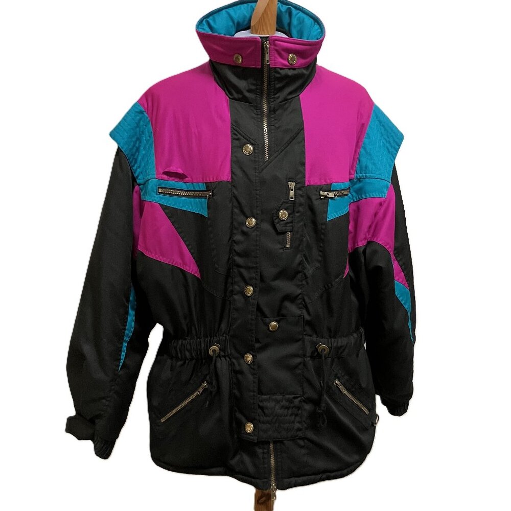 Powder Ridge Technical Ski Jacket Parka Pink/Teal Colorblock Vintage 90s Unisex